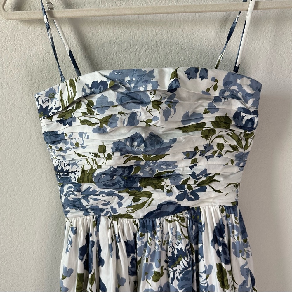 REFORMATION Kastoria Floral Blue and White Maxi Dress SZ US 2 - Picture 5 of 12